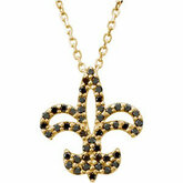 1/4 CTW Black Diamond Fleur-de-lis Necklace