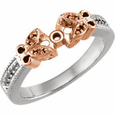 14kt White & Rose Gold Engagement Ring Mounting