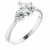 124167 / Engagement Ring / Neosadený / Sterling Silver / Square / 4.5 X 4.5 Mm / Wypolerowane / Engagement Ring Mounting