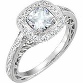 651859 / Engagement Ring / Semi-Set / 14K White / Oval / 7X5 Mm / Wypolerowane / 1 / 5 Ctw Diamond Semi-Mount Engagement Ring