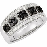 3/4 CTW Black & White Diamond Ring