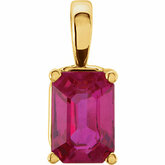 4-Prong Solitaire Pendant for Emerald/Octagon Stone