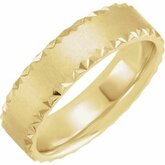 52087 / Sterling Silver / 4.5 / 6 Mm / Wypolerowane / Scalloped Edge Comfort-Fit Satin Finished Band