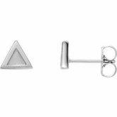 86658 / Sterling Silver / PAIR / Wypolerowane / Triangle Petite Earring With Back