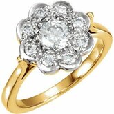 9-Stone Cluster Ring Mounting