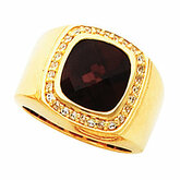 Accented Bezel Ring Mounting for Antique Center
