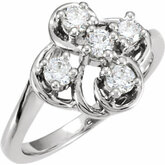 Accented Cluster Ring Mounting