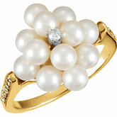Accented Ring Mounting for Pearl Cluster