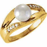 Accented Split Shank Ring Mounting for Pearl