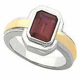 Bezel-Set Ring Mounting for Emerald Shape Gemstone