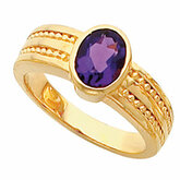 Bezel-Set Ring Mounting for Oval Gemstone Solitaire