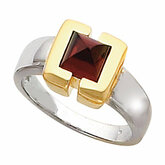 Bezel-Set Ring Mounting for Princess - Cut Cabochon Gemstone Solitaire