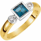 Bezel-Set Ring Mounting for Princess - Cut Gemstone