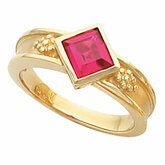Bezel-Set Ring Mounting for Princess - Cut Gemstone Solitaire