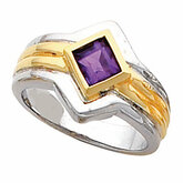 Bezel-Set Ring Mounting for Princess - Cut Gemstone Solitaire