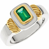 Bezel-Set Ring for Emerald-Shape Gemstone