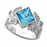 Bezel-Set Ring for Princess - Cut Gemstone