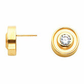 Bezel-Set Solitaire Earring Mounting for Round Center