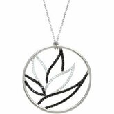 Black Spinel & Diamond Necklace or Pendant
