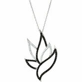 Black Spinel & Diamond Pendant or Necklace