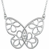 Butterfly & Floral Center or Necklace