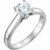Cathedral Style Solitaire Engagement Ring Mounting with Accent