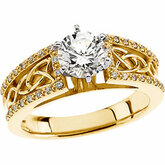 Celtic-Inspired Engagement Ring or Matching Band