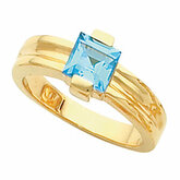 Channel-Set Ring for 6.0 mm Square Gemstone Solitaire