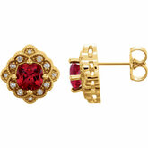 Chatham® Created Ruby & Diamond Earrings or Mounting