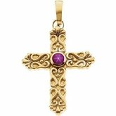 Cross Pendant Mounting for Round Stone