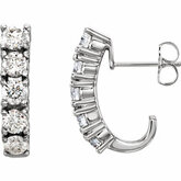 Diamond 5-Stone J-Hoop Earrings or Mounting