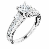 Diamond Accented Semi-mount Engagement Ring or Band