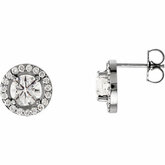 Diamond Halo-Styled Earrings or Mounting
