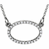 Diamond Horizontal Oval Necklace or Center Mounting