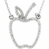 Diamond Petite Apple Necklace or Center Mounting