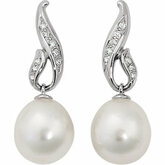 Diamond Semi-mount Earrings for Pearl