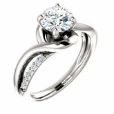 Diamond Semi-mount Criss-Cross Engagement Ring or Band
