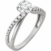 Diamond Semi-mount Twisted Engagement Ring or Band