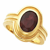 Fashion Ring for Bezel-Set Oval Gemstone Solitaire