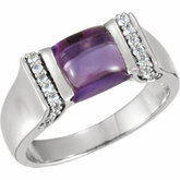 Fashion Ring for Channel-Set 7.0 mm Square Gemstone
