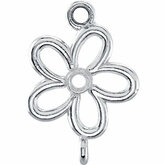 Floral Design Dangle Component with Jump Rings