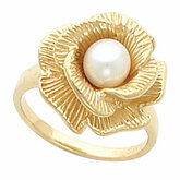 Floral Ring Mounting for 6 - 7.5 mm Pearl