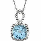 Gemstone & Diamond Halo-Styled Necklace