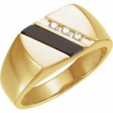 Genuine Onyx & Diamond Ring