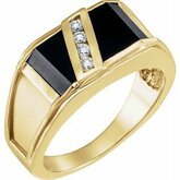 Genuine Onyx & Diamond Ring