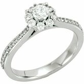 Halo-Styled Cluster Engagement Ring or Matching Band