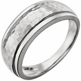 Hammered Ring with Beveled Edges