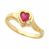 Heart Accented Bezel Ring Mounting
