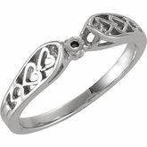 Heart Motif Ring Cathedral Engagement or Band Mounting