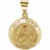 Hollow Round St. Theresa Medal